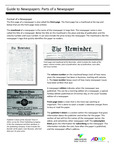 Chronicling America "Parts of a Newspaper" guide for middle school researchers