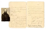 Letter and Photograph, Frederick Steele to C.S. Pascal