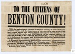Broadside, "To the Citizens of Benton County!"