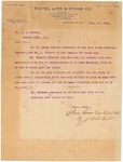 Letter, Charles Eichel to Swan Dowell
