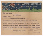 Telegram with Easter greetings from Greater Majestic Theatre