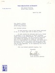 Letter, E.B. Whitaker to Governor Homer M. Adkins