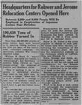Newspaper article, "Headquarters for Rohwer and Jerome Relocation Centers Opened Here: Between 5,000 and 6,000 People Will be Employed in Construction of Japanese Centers Near McGehee"