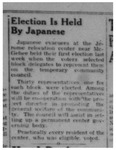 Newspaper article, "Election is Held by Japanese"