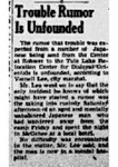 Newspaper article, "Trouble Rumor is Unfounded"