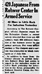 Newspaper article, "420 Japanese From Rohwer Center in Armed Service: 42 More to Little Rock for Induction Yesterday"