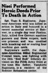 Newspaper article, "Nisei Performed Heroic Deeds Prior to Death in Action"