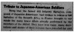 Newspaper article, "Tribute to Japanese-American Soldiers"