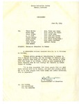 Memorandum, War Relocation Authority to Hazel Retherford and other Rohwer personnel