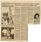 Newspaper article, "Dedication of Memorial to Nisei a Triumph to Former Internees at Relocation Center"