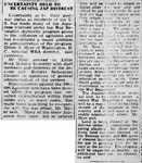 Newspaper article, "Uncertainty Held to be Causing Jap [sic] Distrust"
