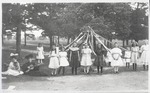 Girls winding maypole at Nashville School