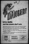 "Danger! Live butts and the woods don't mix" advertisement in Forest Echoes, 1945 July