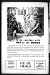 "It's bad luck to be careless with fire in the woods" advertisement in Forest Echoes, 1948 July