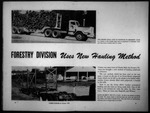 "Forestry Division uses new hauling method" article in Forest Echoes, 1952 August