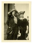 Miss Erle Chamber and Mrs. Frances Hunt on the steps of the Arkansas State Capitol
