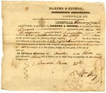 1826 February 17: William Story, Harper and Nichol, Louisville, Kentucky, to Governor of Arkansas, Bill of lading.