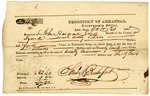 1835 October 20: James Scull, Territorial Treasurer, to John Hargrove, Sheriff of Izard County, Receipt for taxes