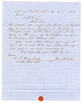1855 November 29: James H. Crow, Terrenoir [Terre Noire], Arkansas, to A.S. Huey, Auditor, Concerning deed to swamp land belonging to William Thetford