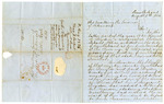 1856 August 5: Thomas J. Carhart, New Orleans, to Governor of Arkansas, Request for reward money for John Donohoe, fugitive