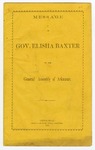 1873 January 6: Governor Baxter to the General Assembly, Message about the financial condition of the state