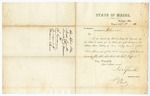 1860 April 14: Noah Smith, Secretary of State, Augusta, Maine, to the Governor of Arkansas, Letter acknowledging receipt of Acts and Journals of the Arkansas legislature
