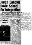 "Judge Upholds Hoxie School on Integration" Arkansas State Press, January 13, 1956