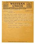 Western Union telegram to Governor Harvey Parnell
