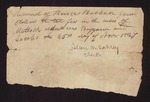 1827 November 25: Receipt, of Thomas Hubbard; includes cost paid for fees in Mattock Adams v. Waggoner and Jacobs; Allen M. Oakley, clerk