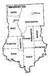 Bradley County townships map, 1930