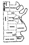 Chicot County townships map, 1930