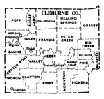 Cleburne County townships map, 1930