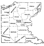 Ouachita County townships map, 1930