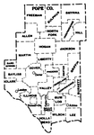Pope County townships map, 1930