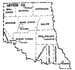 Sevier County townships map, 1930