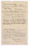 1893 March 27: Voucher, to Henry Clark, of Fort Smith, Arkansas, for assisting Bynum Colbert, deputy marshal, in U.S. v. William Bunch and Riley Bunch, larceny; includes cost per diem and mileage; Stephen Wheeler, commissioner; J.M. Dodge, deputy clerk