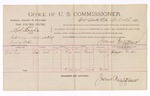 1893 April 10: Voucher, U.S. v. Sol Woods, retail liquor dealing without paying taxes; includes cost per diem and mileage; James Brizzolara, commissioner; Jacob Yoes, U.S. marshal; George Free, witness