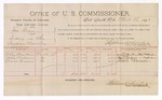 1893 April 18: Voucher, U.S. v. Jim Payne, larceny; includes cost per diem and mileage; Wiley Hawkins, Mose Anderson, Aaron Brunner, witnesses; R.B. Creekman, witness of signatures; Stephen Wheeler, commissioner; Jacob Yoes, U.S. marshal