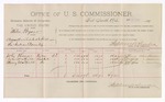 1893 April 21: Voucher, U.S. v. Miles Poyser, assault with intent to kill; includes cost per diem and mileage; Stephen Wheeler, commissioner; John Thomas, John Westfield, Henry Westfield, witnesses; S.A. Williams, witness of signatures; Jacob Yoes, U.S. marshal