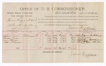1893 April 25: Voucher, U.S. v. Thomas Wilson et al., assault with intent to kill; includes cost per diem and mileage; James Brizzolara, commissioner; Jacob Yoes, U.S. marshal; Gabriel Moore, Francis Pierce, Sam McQueen, Sabra McQueen, witnesses; R.B. Creekman, witness of signatures