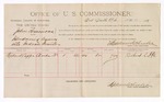 1893 April 28: Voucher, U.S. v. John Simmons, introducing spiritous liquor; includes cost per diem and mileage; Stephen Wheeler, commissioner; Jacob Yoes, U.S. marshal; Richard Capps, witness