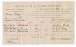 1893 May 02: Voucher, U.S. v. Henry Clay, larceny; includes cost per diem and mileage; Stephen Wheeler, commissioner; Frank Stoudt, Will Sanders, E. McFadden, Charles Smith, Moses Harris, witnesses; R.B. Creekman, witness of signatures