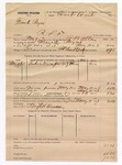 1893 May 11: Voucher, U.S. v. Frank Payne, retail liquor dealer; includes cost per diem and mileage; A.B. Allen, deputy marshal; Wright L. Wasson, posse comitatus