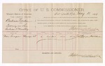 1893 May 11: Voucher, U.S. v. Anderson Gordon, larceny; includes cost per diem and mileage; Stephen Wheeler, commissioner; Dan Grayson, witnesses; R.B. Creekman, witness of signatures; Jacob Yoes, U.S. marshal