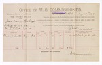 1893 May 15: Voucher, U.S. v. James Warren and Robert Scuggins, attempt to rob the United States mail; includes cost per diem and mileage; E.B. Harrison, commissioner; Charles B. Hawthorn, witness