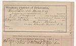 1893 March 11: Voucher, U.S. v. W.G. Thompson, incest; includes cost per diem and mileage; E.B. Harrison, commissioner; A.W. Bruner, deputy marshal; Rufus Steward, guard; G.W. Silster, A.J. Titser, witnesses; Stephen Wheeler, clerk; J.M. Dodge, deputy clerk; Jacob Yoes, U.S. marshal