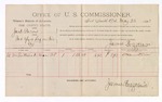1893 May 23: Voucher, U.S. v. Jack Parris, introducing liquor; includes cost per diem and mileage; James Brizzolara, commissioner; Jacob Yoes, U.S. marshal; D.M. Sourtwick, witness