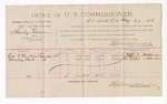 1893 May 25: Voucher, U.S. v. Charley Moore, introducing liquor; includes cost per diem and mileage; Stephen Wheeler, commissioner; Jacob Yoes, U.S. marshal; George Clinton, Monday Cat, witnesses; R.B. Creekman, witness of signatures