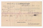 1893 September 19: Voucher, U.S. v. Peter Runabout (alias Joyner), giving and offering to sell spiritous liquor; includes costs of per diem and mileage; George Roper, John Sapsucker, witnesses; George J. Crump, U.S. marshal; J.J. Curry, justice of the peace; Stephen Wheeler, clerk
