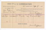 1893 September 19: Voucher, U.S. v. Leng Perryman, larceny; includes costs of per diem and mileage; Mattie Taylor, witness; received of George J. Crump, U.S. marshal; James Brizzolara, commissioner; Stephen Wheeler, clerk